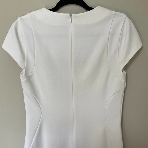 Diane Von Furstenberg Pele Eyelet Panel Cap Sleeve White Knit Dress Size 10 - Picture 4 of 10